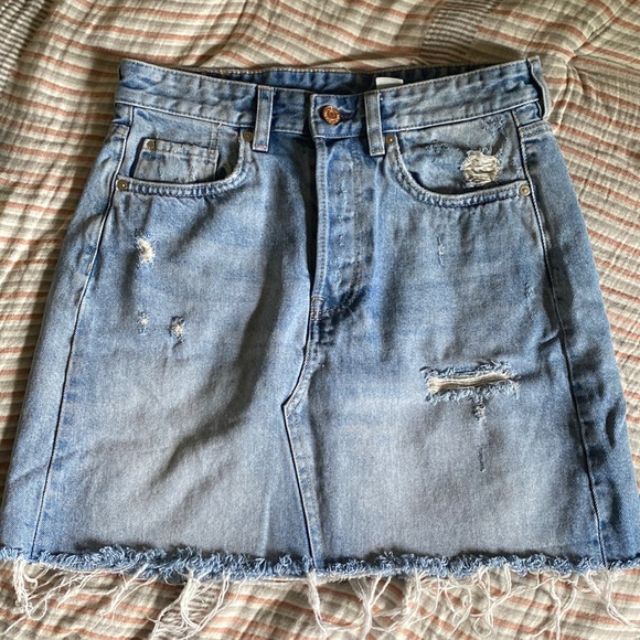 High waist button front mini skirt - Picture 1 of 7